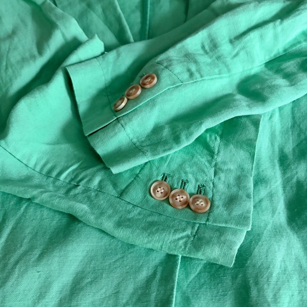 NWOT LOFT Mint Green One Button Open Long Blazer, XL - Picture 12 of 16